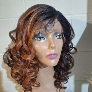 Curly Brown and Black Women's Wig